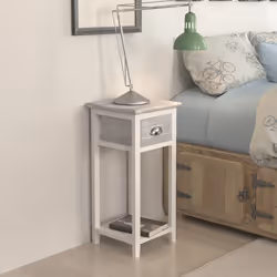 VidaXL 242038 Table de nuit et table de chevet Gris, Blanc