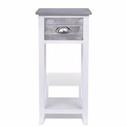 VidaXL 242038 Table de nuit et table de chevet Gris, Blanc - Vue supplémentaire 4