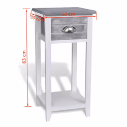 VidaXL 242038 Table de nuit et table de chevet Gris, Blanc - Vue supplémentaire 6