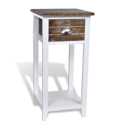 VidaXL 242039 Table de nuit et table de chevet Marron, Blanc