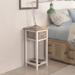 VidaXL 242039 Table de nuit et table de chevet Marron, Blanc