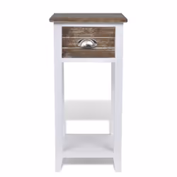 VidaXL 242039 Table de nuit et table de chevet Marron, Blanc - Vue supplémentaire 4