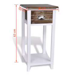 VidaXL 242039 Table de nuit et table de chevet Marron, Blanc - Vue supplémentaire 6