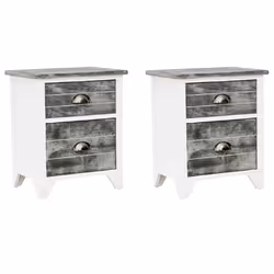 VidaXL 242041, Gris, Blanc, Paulownia, Contre-plaqué, 380 mm, 280 mm, 450 mm, 2 pièce(s)
