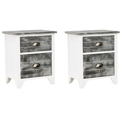 VidaXL 242041 Table de nuit et table de chevet Gris, Blanc