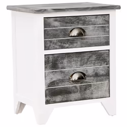 VidaXL 242041 Table de nuit et table de chevet Gris, Blanc - Vue supplémentaire 4