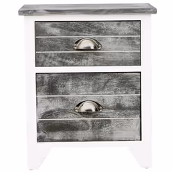 VidaXL 242041 Table de nuit et table de chevet Gris, Blanc - Vue supplémentaire 5