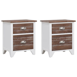 VidaXL 242042 Table de nuit et table de chevet Marron, Blanc