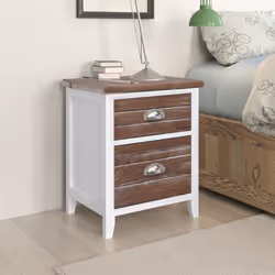 VidaXL 242042 Table de nuit et table de chevet Marron, Blanc