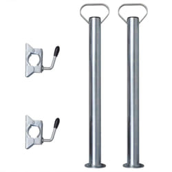 2 tubes de support et 2 pinces fendues pour roue de jauge 48 mm vidaXL
