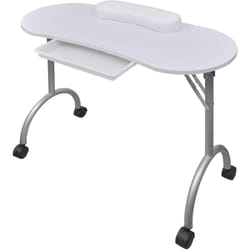 Vidaxl - Table à manucure pliable avec roulettes Blanc