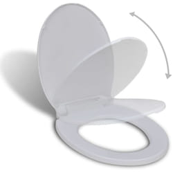 Abattant WC à fermeture en douceur Blanc Ovale vidaXL