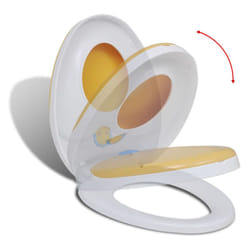 Vidaxl - Siège de toilette à fermeture en douceur Blanc et jaune