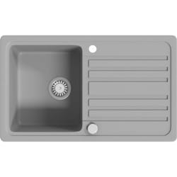 Évier de cuisine en granite avec égouttoir réversible Gris vidaXL