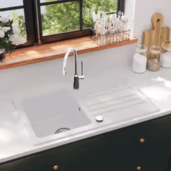 Avec son design élégant et épuré, cet évier contemporain avec crépine sera un ajout polyvalent à votre cuisine. En granit de  ...