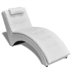Vidaxl - Chaise longue avec oreiller Blanc Similicuir