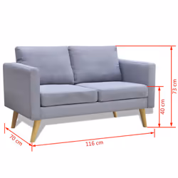 VidaXL 242218 canapé 2 siège(s) Gris - Vue supplémentaire 4