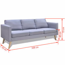 VidaXL 242219 canapé 3 siège(s) Gris - Vue supplémentaire 5
