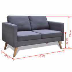 VidaXL 242220 canapé 2 siège(s) Gris - Vue supplémentaire 5