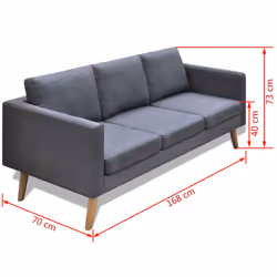 VidaXL 242221 canapé 3 siège(s) Gris - Vue supplémentaire 5