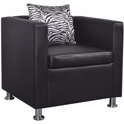 Ce fauteuil en cuir synthétique de qualité offre un confort d'assise optimal. Avec un design de cube moderne, c'est un excell ...