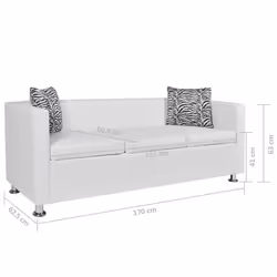 VidaXL 242211 canapé Blanc - Vue supplémentaire 6
