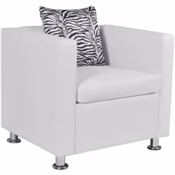 Ce fauteuil en cuir synthétique de qualité offre un confort d'assise optimal. Avec un design de cube moderne, c'est un excell ...