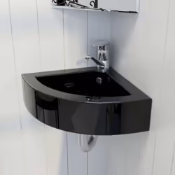 Description générale Fabriqué en céramique, ce lavabo d'angle est un ajout chic et intemporel à toutes les salles de bain, sa ...