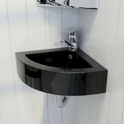 Vidaxl - Lavabo avec trou de trop-plein 45x32x12,5 cm Noir