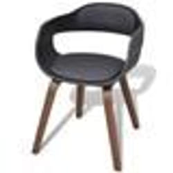 vidaXL Chaises à manger lot de 6 noir bois courbé et similicuir
