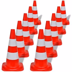 VidaXL 141818 cône et fût de signalisation Cône de circulation Rouge, Blanc Plastique 10 pièce(s)
