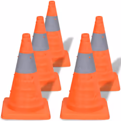 Ces cônes de signalisation sont légers et repliables, faciles à insérer dans un coffre de voiture et à retirer en cas de pann ...