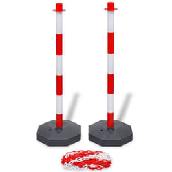 Vidaxl - Ensemble de poteaux de balisage à chaîne 10 m Plastique