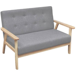 Vidaxl - Canapé à 2 places Tissu Gris clair