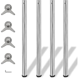 Vidaxl - 4 pieds de table réglables en hauteur 870 mm Chromé