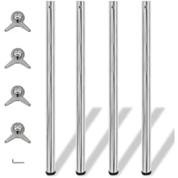 4 pieds de table réglables en hauteur 1100 mm Chromé Vidaxl