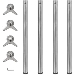 Vidaxl - 4 pieds de table réglables en hauteur 870 mm Nickel brossé