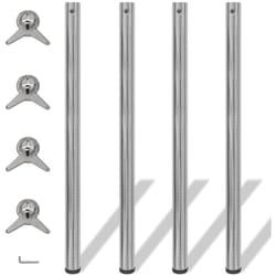 Vidaxl - 4 pieds de table réglables en hauteur 1100 mm Nickel brossé