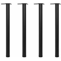 4 pieds de table réglables en hauteur 870 mm Noir