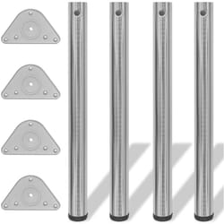 Vidaxl - 4 pieds de table réglables en hauteur 710 mm Nickel brossé