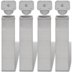 Pieds de canapé 4 pcs Nickel brossé 38 x 38 x 180 mm Fer Vidaxl