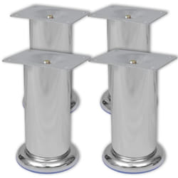 4 pieds ronds de canapé en Nickel brossé 120 mm Vidaxl