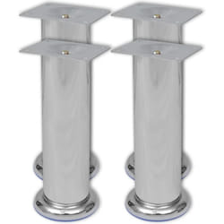 vidaXL 4 pcs Pieds ronds de canapé Chrome 180 mm