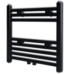 Vidaxl - Sèche-serviettes eau chaude à rails droits noir 480 x 480 mm