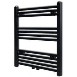 Sèche-serviettes eau chaude à rails droits noir 600x764 mm