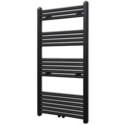 Vidaxl - Sèche-serviettes eau chaude à rails droits noir 600x1160 mm
