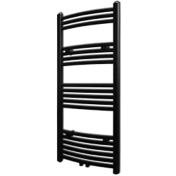 vidaXL Sèche-serviettes eau chaude à rails incurvés noir 500 x 1160 mm - TU