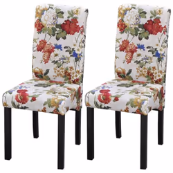 Ces chaises à manger de haute qualité ont un motif floral romantique et donneront à votre espace de vie une touche colorée et ...