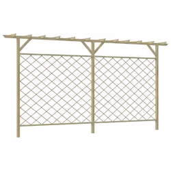 vidaXL Clôture à lattes de jardin avec pergola Bois - TU
