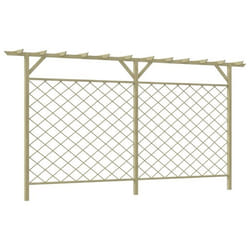 vidaXL Clôture à lattes de jardin avec pergola Bois - TU